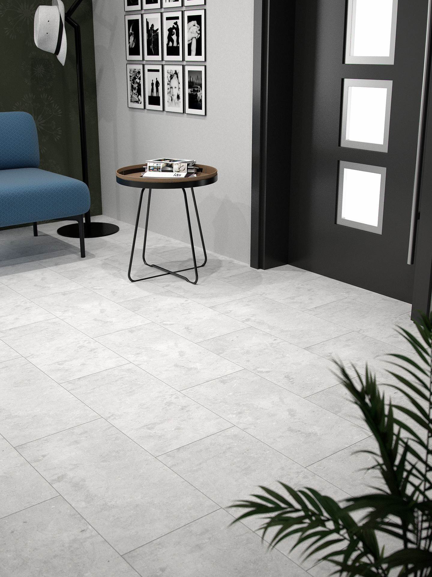 Contrasting application of K109 Concrete, highlighting its ability to create a modern and minimalist aesthetic in any space.
