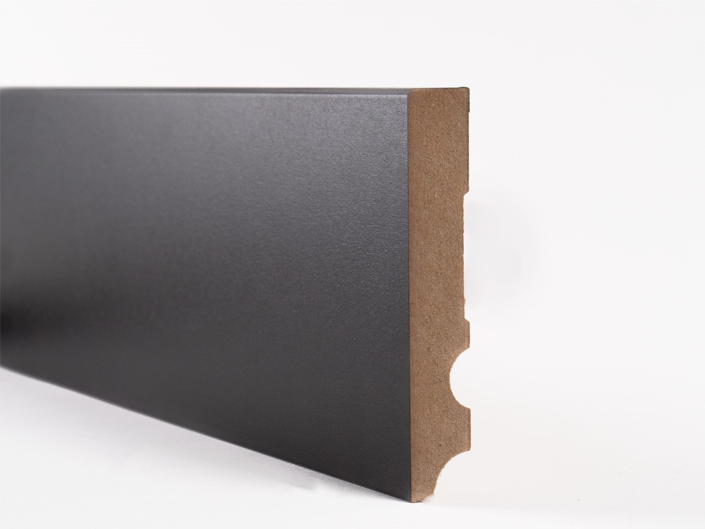  It is easily installed with glue, needle nails or screws. It has a cable channel.