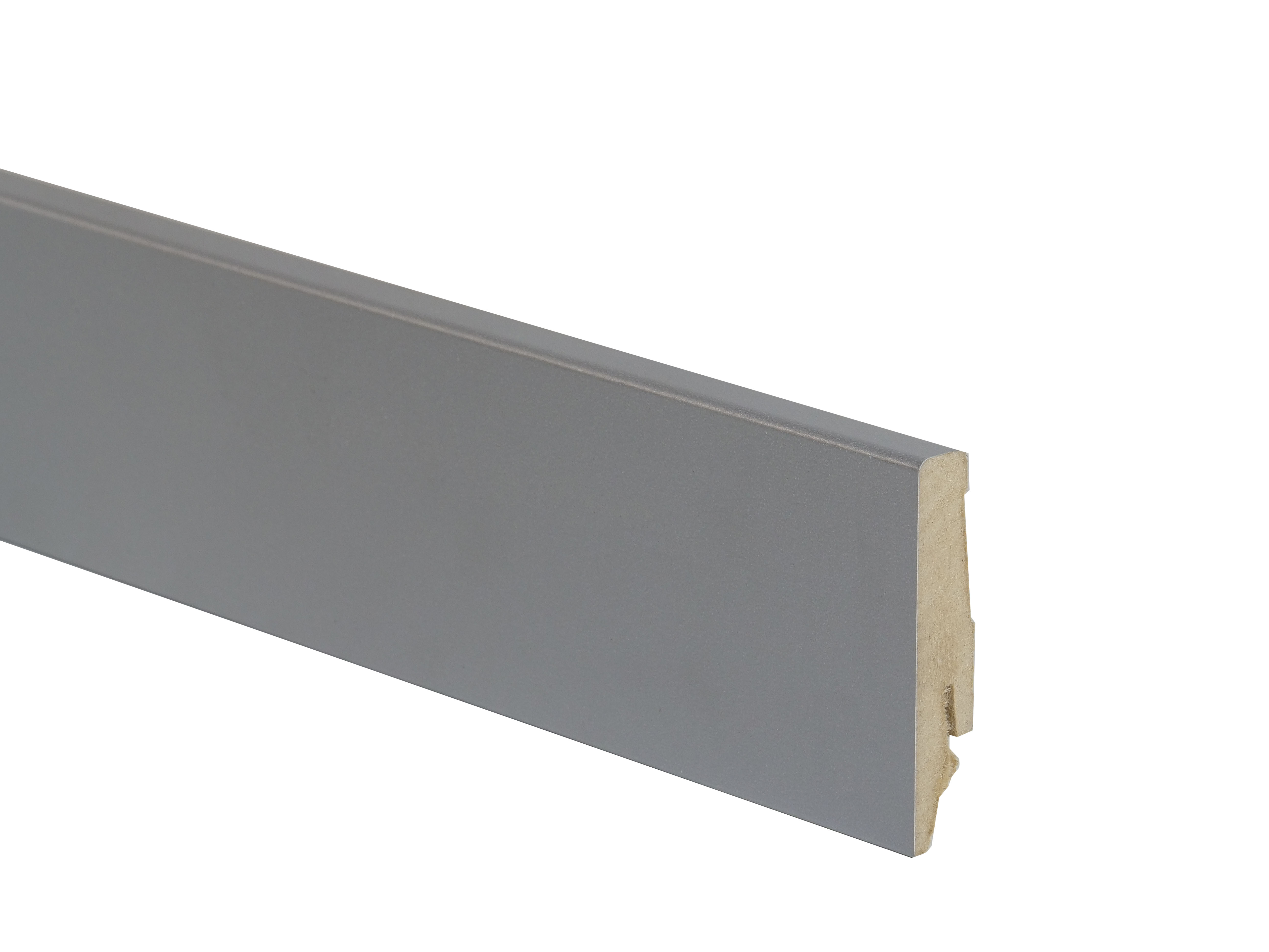 9071 MDF wood floor sill with cable channel and height 58 mm.