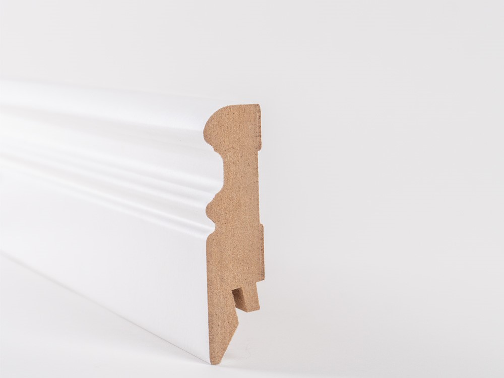 9002 White MDF Skirting Board 80 mm