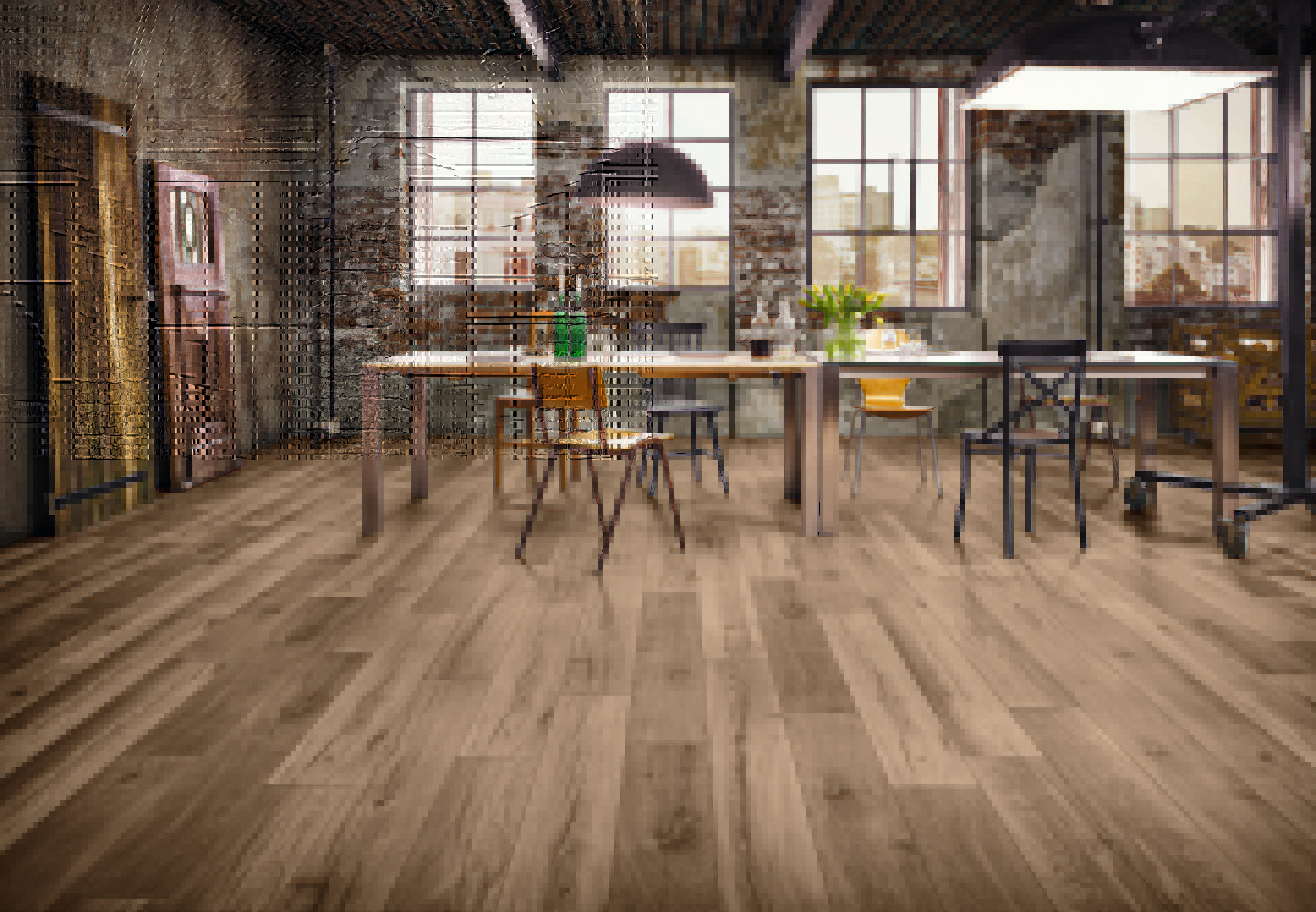 Laminate K224 Wild West Oak with a standard lamella and high wear resistance AC5