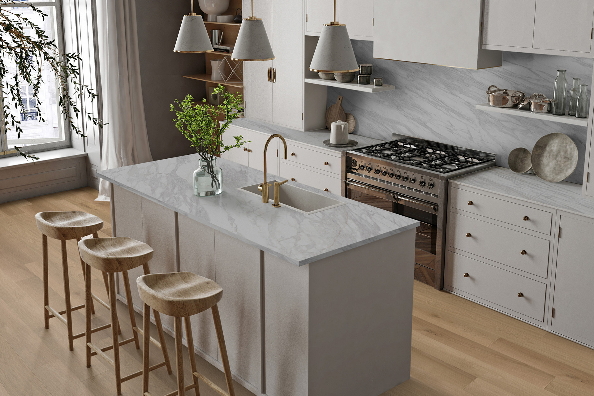 Scandipure R073 SPC planks bring a unique atmosphere in any home. Classic oak wood light shade.