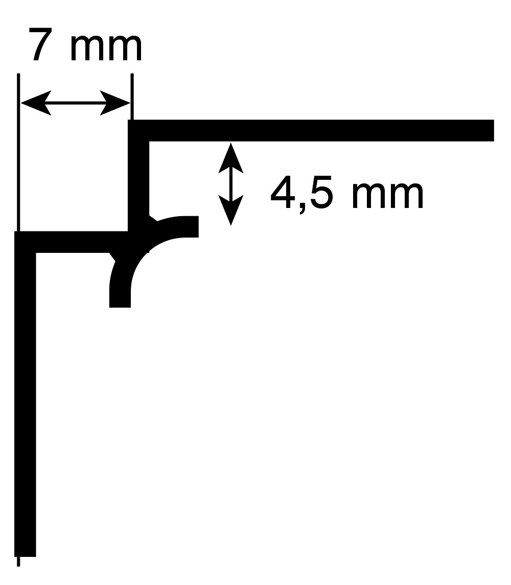 Бронзов профил вътрешен ъгъл за Rocko Tiles, 2800мм