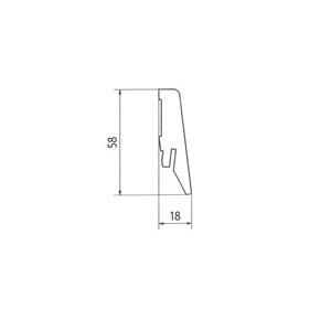 MDF wood floor sill Z150 with cable channel and height 58 mm. Suitable for laminate flooring in beige-brown colour.