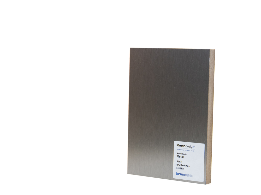 Kronodesign's AL03 Brushed Inox product, showcasing Avant Garde design and metallic finish.