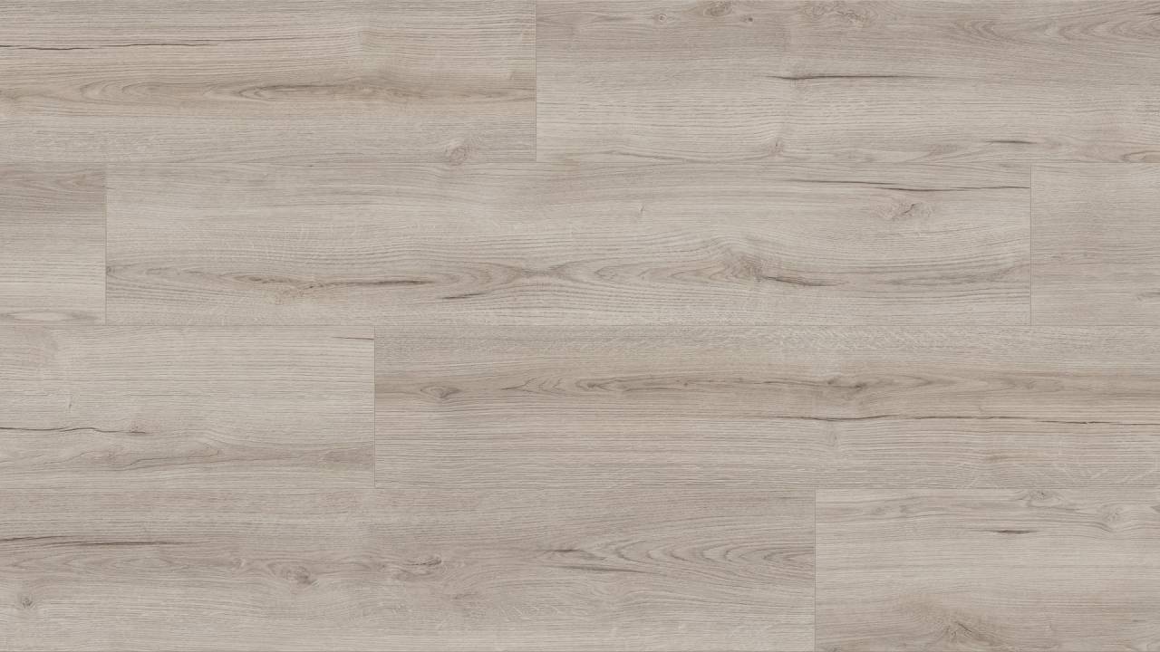 Close-up showcasing the subtle textures and light tones of the K060 Alabaster Barnwood laminate flooring.