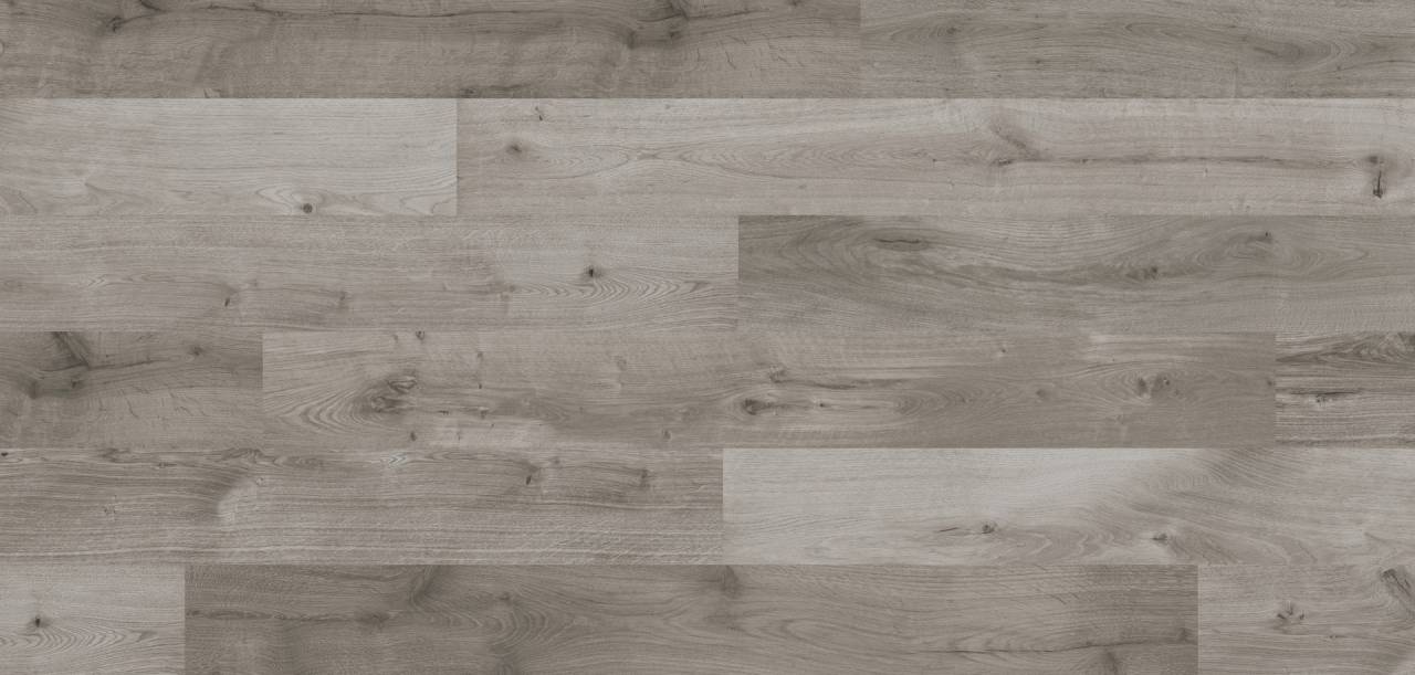 Изглед отблизо на подова настилка от истинска дървесина O523 Oak Naverina, подчертаващ детайлната и реалистична дървесна текстура.