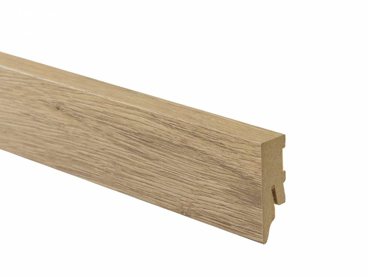MDF wood floor sill suitable for laminate flooring in yellow colour. Length 2.6 m.