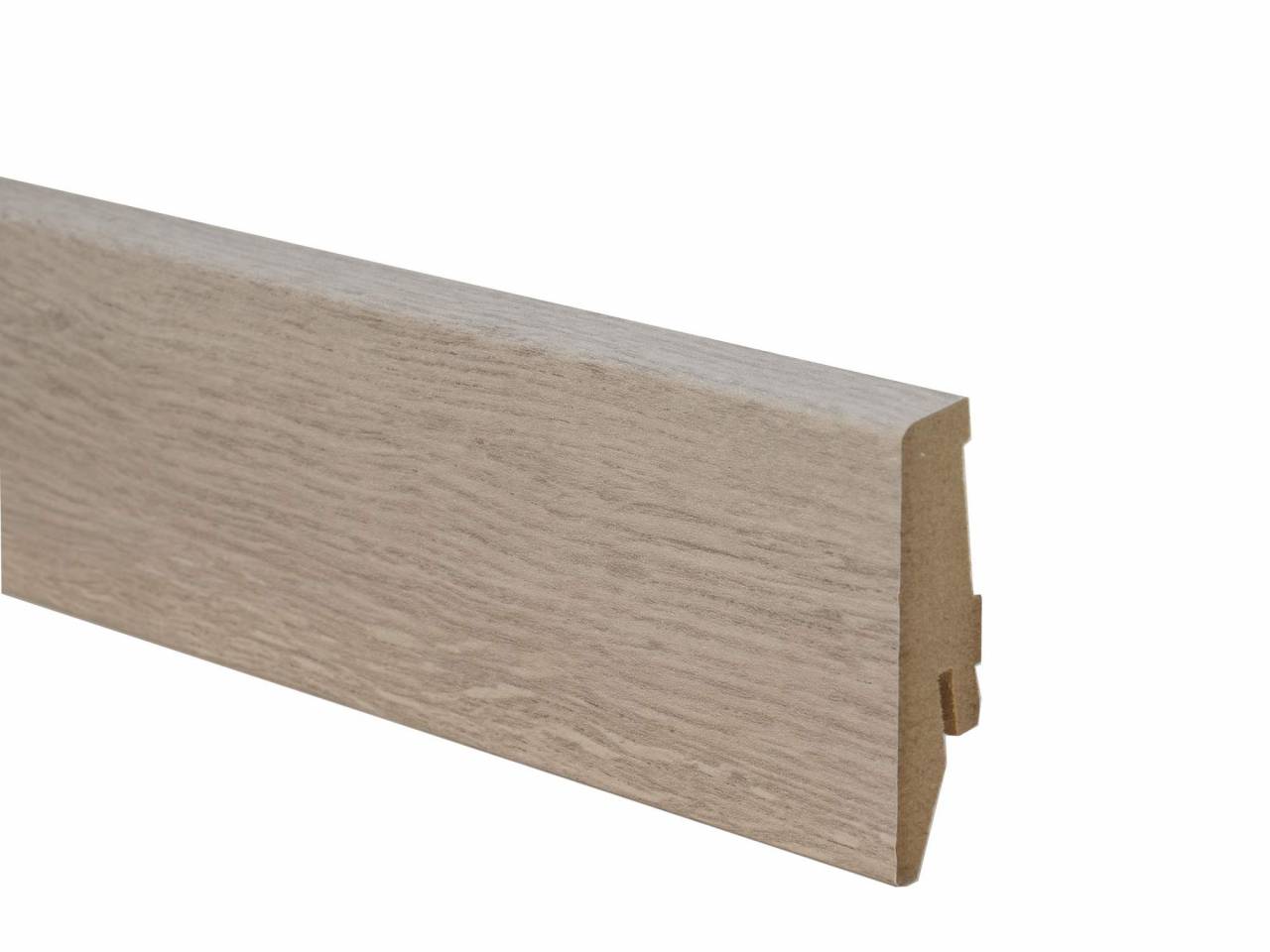 8461 MDF floor sill with cable channel and height 58 mm. Suitable for beige laminate flooring. Length 2.6 m.