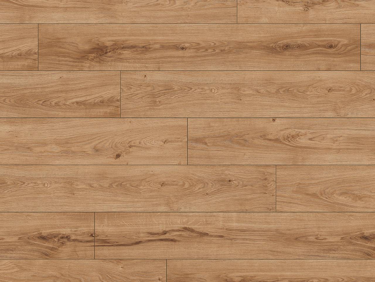 Close-up of 'K468 Gondola Oak' flooring highlighting detailed oak-like grain patterns and deep brown hues.