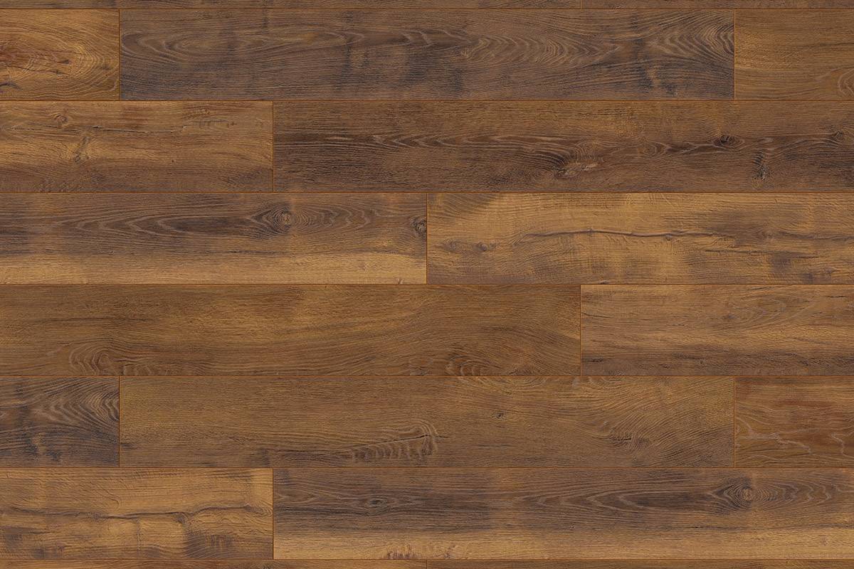 Close-up of 'K411 Laguna Oak' flooring highlighting detailed oak-like grain patterns and warm hues
