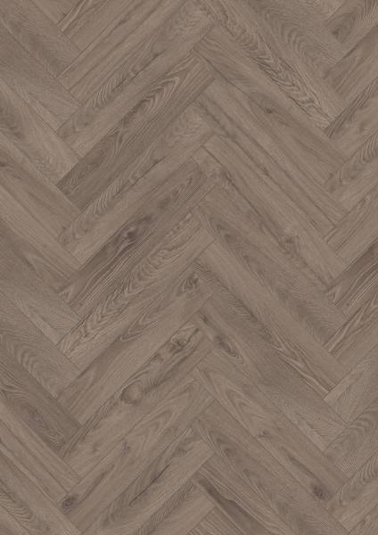 Detailed close-up of K488 Rutherford Oak, revealing its herringbone pattern, intricate wood grain and rich texture.