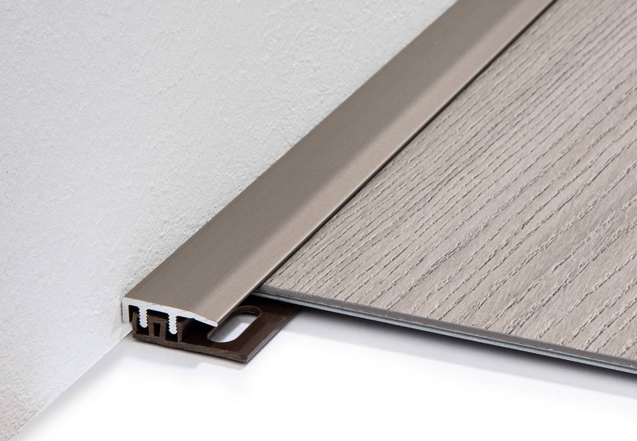A002 Stainless steel matt End profile for laminate flooring, 900 mm