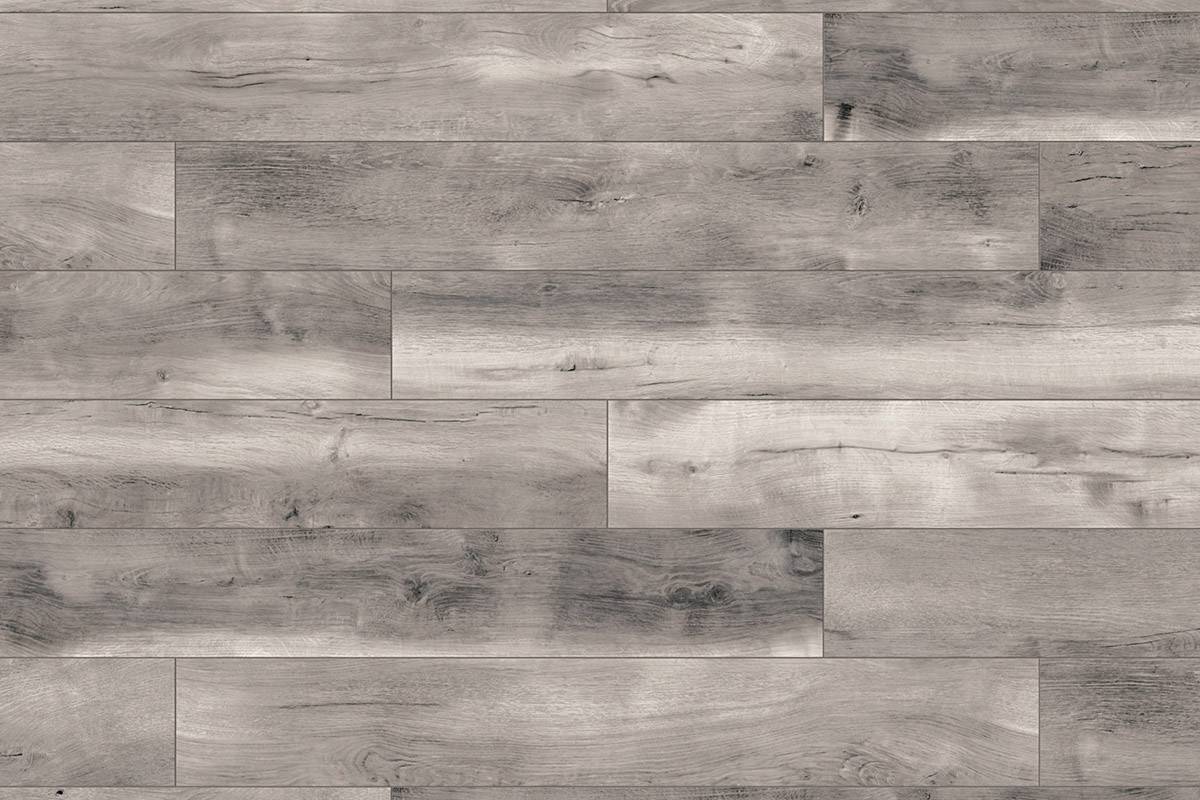 Close-up of 'K413 Blackwater Oak' flooring highlighting detailed oak-like grain patterns and rich dark hues