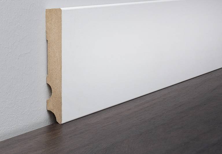 9002 White MDF Trend skirting board bevelled ,100 mm x 17