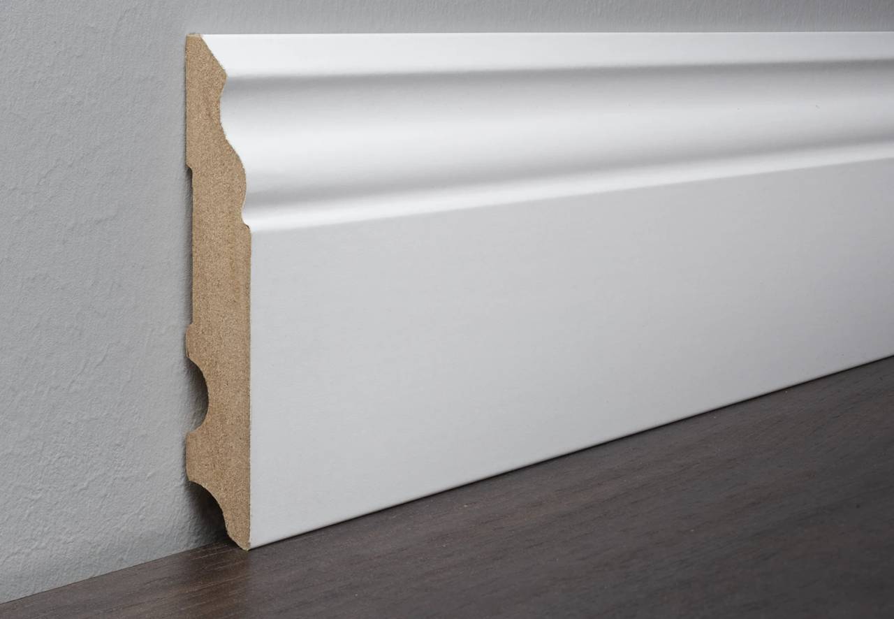 9002 White MDF Trend skirting board profiled,100 mm x 17