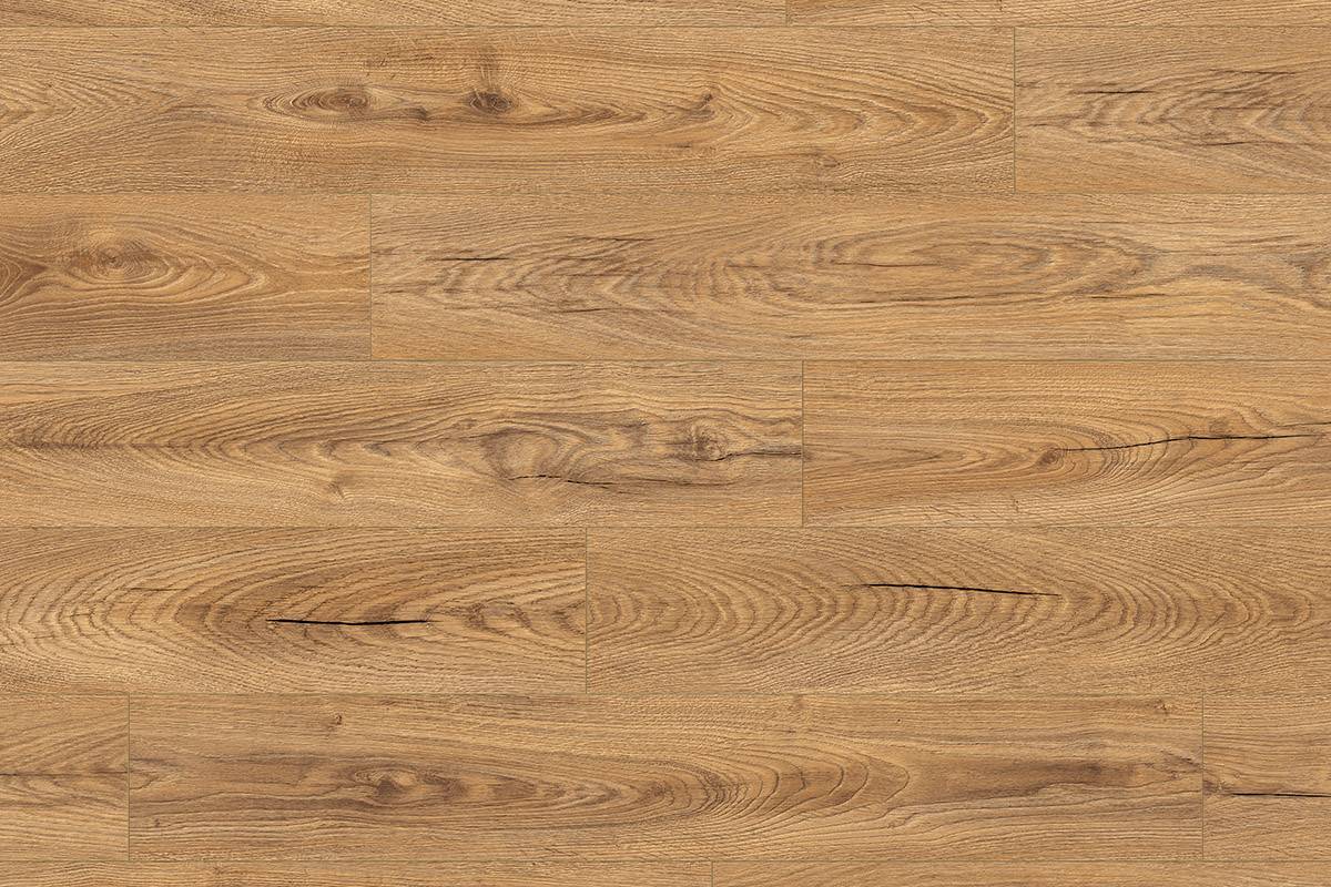 Close-up of 'K476 Inca Carpenter Oak' flooring highlighting detailed oak-like grain patterns and Inca-hued tones.